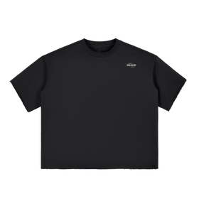 Boxy Half-Sleeve Raw-Edge T-Shirt